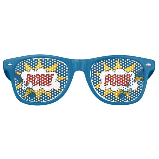 Pow Comic Sound-effect Retro Zonnebril (Voorkant)