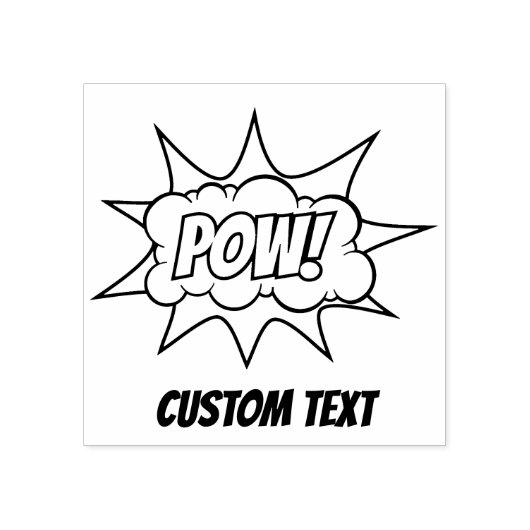 Pow Comic Sound-effect Rubberstempel (Afrduk)