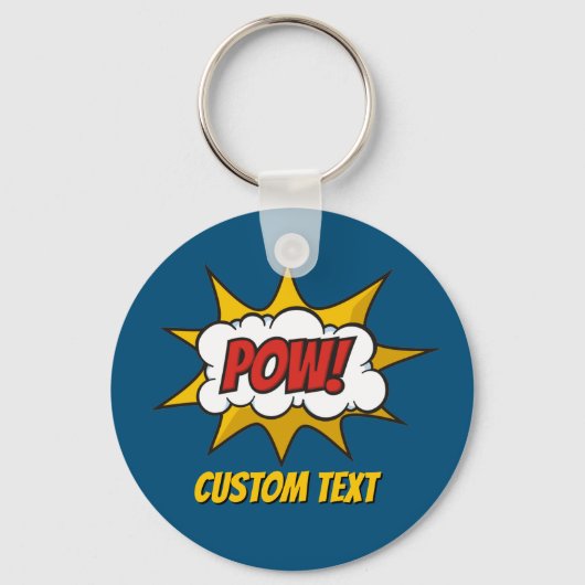 Pow Comic Sound Effect Sleutelhanger (Voorkant)