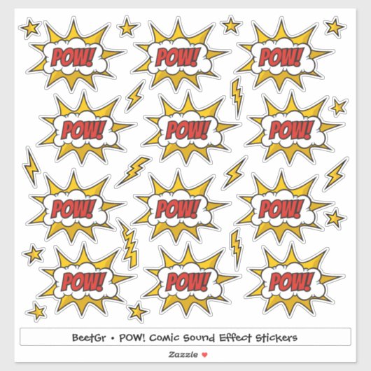 Pow Comic Sound-effect Sticker (Vel)