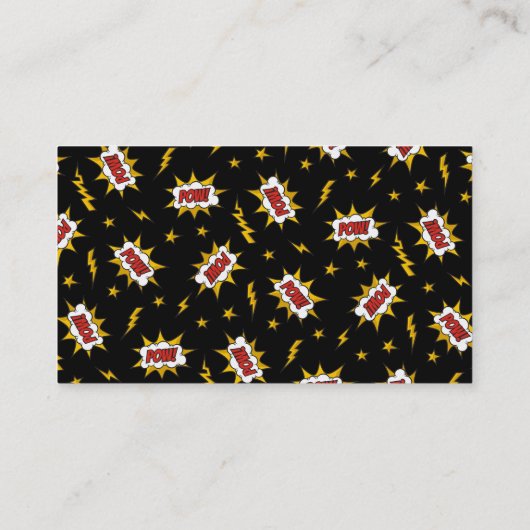 Pow Comic Sound-effect Visitekaartje (Achterkant)