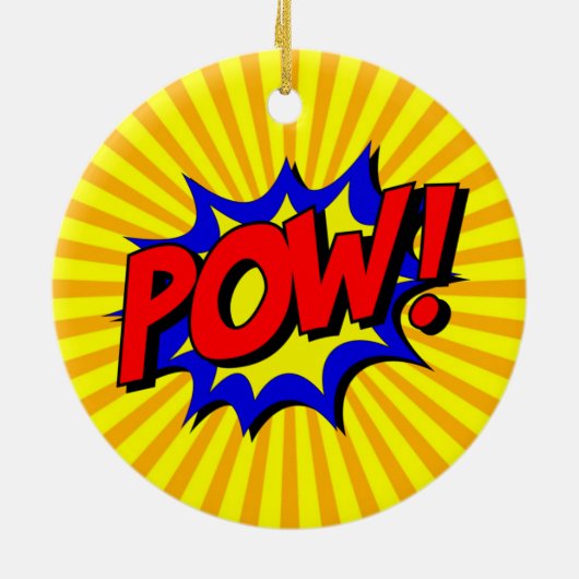 POW Comic Word-Ornament Keramisch Ornament (Achterkant)