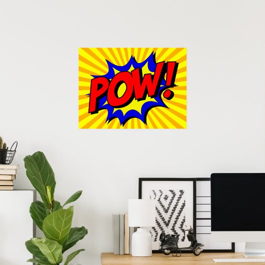 POW Comic Word-Poster Poster (Thuiskantoor)