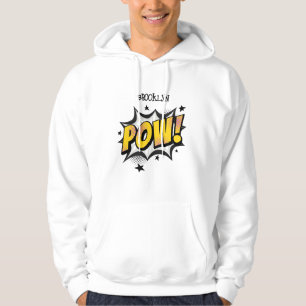 Pow fun pop art stripstijl typografie callout hoodie