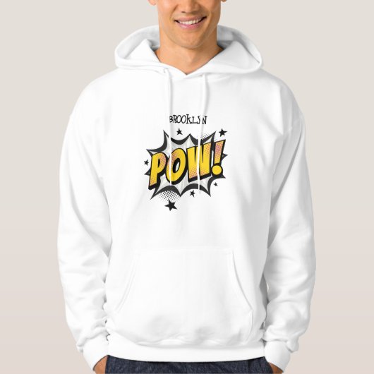 Pow fun pop art stripstijl typografie callout hoodie (Voorkant)