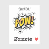 Pow fun pop art stripstijl typografie callout sticker (Vel)