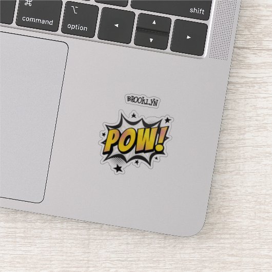 Pow fun pop art stripstijl typografie callout sticker (Detail)