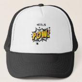 Pow fun pop art stripstijl typografie callout trucker pet (Voorkant)