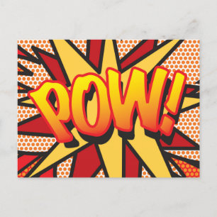 POW Fun Retro Comic Book Pop Art Aankondigingskaart