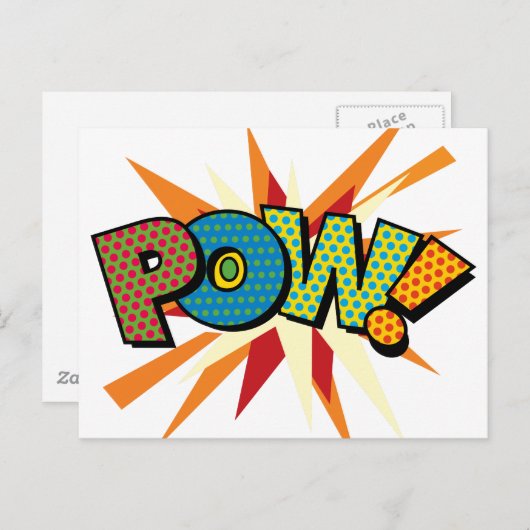 POW Fun Retro Comic Book Pop Art Briefkaart (Voorkant / Achterkant)