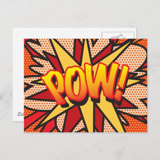 POW Fun Retro Comic Book Pop Art Briefkaart (Voorkant / Achterkant)