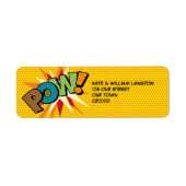 POW Fun Retro Comic Book Pop Art Etiket (Voorkant)