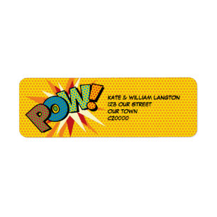 POW Fun Retro Comic Book Pop Art Etiket