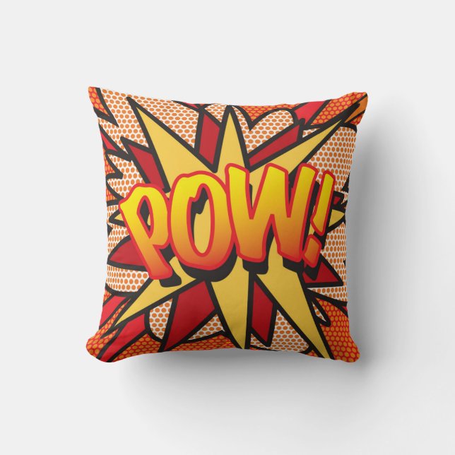 POW Fun Retro Comic Book Pop Art Kussen (Voorkant)