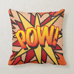 POW Fun Retro Comic Book Pop Art Kussen