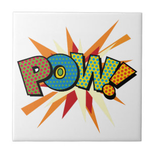 POW Fun Retro Comic Book Pop Art Tegeltje