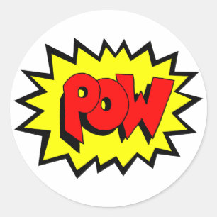 POW - het Grappige Pop-art van het Boek Ronde Sticker