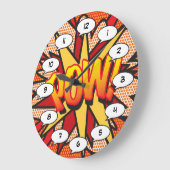 POW Leuk Modern Comic Book Typografie Trendy Grote Klok (Hoek)