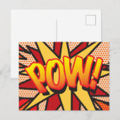 POW Leuk Retro Stripboek Pop Art Aankondigingskaart (Voorkant / Achterkant)