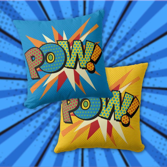 POW Leuk Retro Stripboek Pop Art Kussen (POW Fun Retro Comic Book Pop Art Throw Pillow)