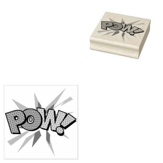 POW Leuk Retro Stripboek Pop Art Rubberstempel (Gestempeld)
