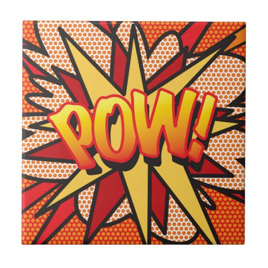 POW Leuk Retro Stripboek Pop Art Tegeltje (Voorkant)