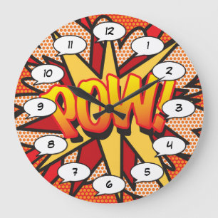 POW Leuke Moderne Comic Boek Typografie Trend Grote Klok