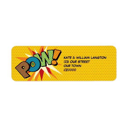 POW Leuke Retro Stripboek Pop Art Etiket (Voorkant)