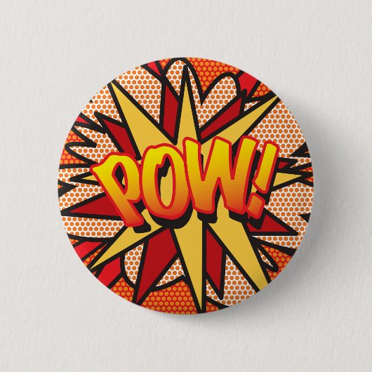POW Leuke Retro Stripboek Pop Art Ronde Button 5,7 Cm (Voorkant)