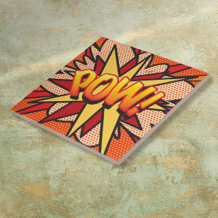 POW Leuke Retro Stripboek Pop Art Tegeltje