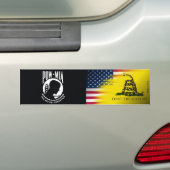 POW MIA, Amerikaanse en Gadsden Flag Bumpersticker (Op auto)