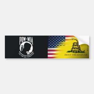 POW MIA, Amerikaanse en Gadsden Flag Bumpersticker