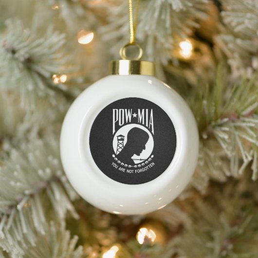 POW MIA Amerikaanse militaire helden krijgsgevange Keramische Bal Ornament (Boom)