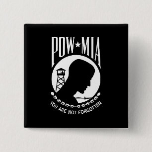 POW MIA Amerikaanse militaire helden krijgsgevange Vierkante Button 5,1 Cm