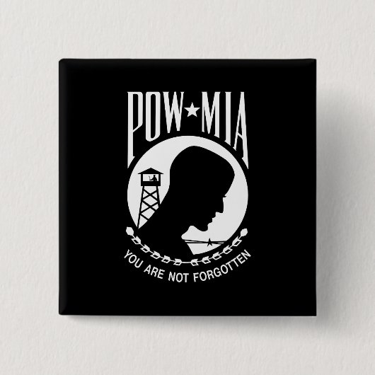 POW MIA Amerikaanse militaire helden krijgsgevange Vierkante Button 5,1 Cm (Voorkant)