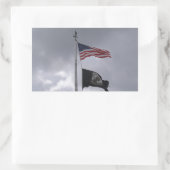 POW/MIA & Amerikaanse vlag Rechthoekige Sticker (Tas)