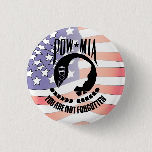 POW - MIA-Button Ronde Button 3,2 Cm (Voorkant)