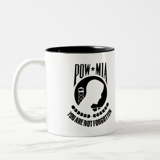 POW - MIA Coffee Mug Tweekleurige Koffiemok (Links)