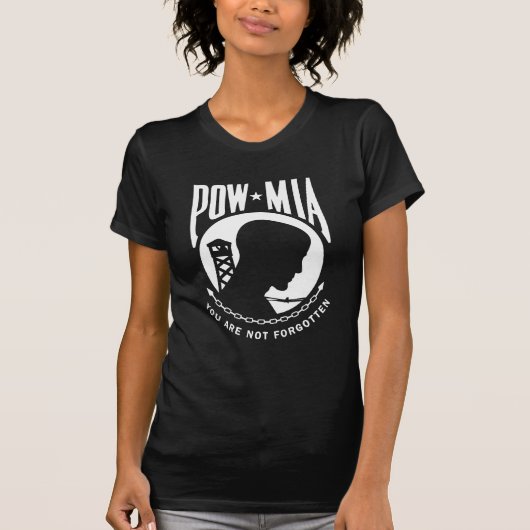 POW MIA-dames, zwart T-shirt (Voorkant)