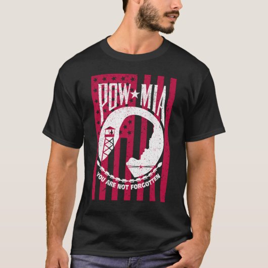 POW/MIA Flag: Never Forgotten: T-shirt (Voorkant)