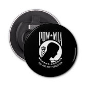 POW MIA Flag: Vermiste soldaten van de Vietnamoorl Button Flesopener (Voorkant)