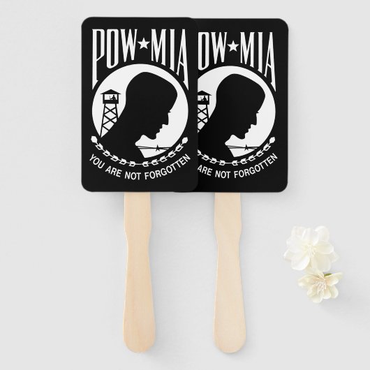 POW MIA Flag: Vermiste soldaten van de Vietnamoorl Handwaaier (Voorkant en achterkant)