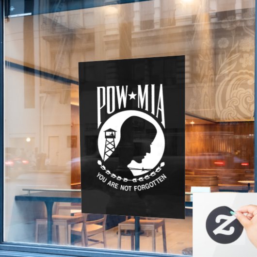 POW MIA Flag: Vermiste soldaten van de Vietnamoorl Raamsticker (Cafe Raam)