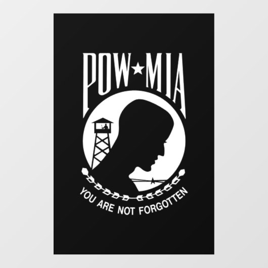POW MIA Flag: Vermiste soldaten van de Vietnamoorl Raamsticker (Vel)