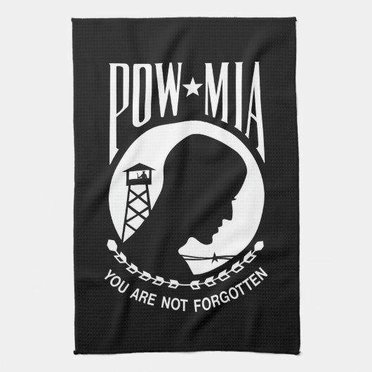 POW MIA Flag: Vermiste soldaten van de Vietnamoorl Theedoek (Verticaal)