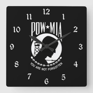 POW MIA Flag: Vermiste soldaten van de Vietnamoorl Vierkante Klok
