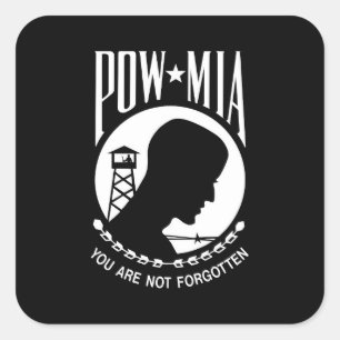POW MIA Flag: Vermiste soldaten van de Vietnamoorl Vierkante Sticker