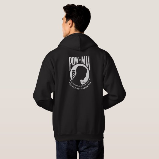 POW MIA Hooded Sweatshirt Black (Achterkant volledig)
