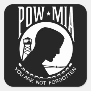 Pow MIA: Je wordt niet vergeten! Vierkante Sticker