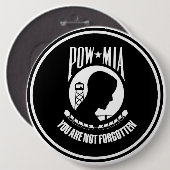 POW MIA MILITARY HEROES GEAR RONDE BUTTON 6,0 CM (Voorkant /achterkant)
